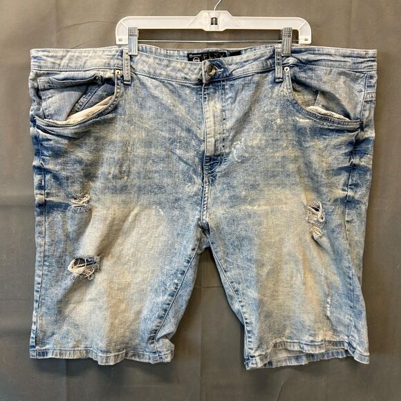 Southpole Flex Denim Shorts Men’s Size 46 Light Blue Distressed Stretch Casual - Picture 1 of 8